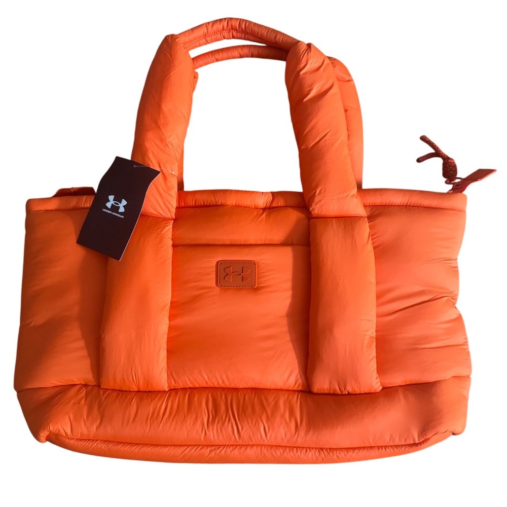 Under Armour Vibrant Orange Studio Puffer Large Tote Bag Athleisure Women NWT